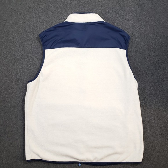 Peter Millar Seaside Fleece Vest Mens Large White Spanish Oaks Acorn - Picture 10 of 15